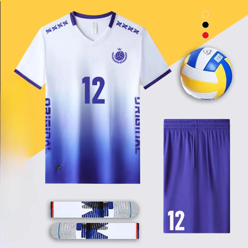 2024 New Volleyball Suit Men\'s and Women\'s Volleyball Sportswear Set Short Sleeve Feather Competition Suit Team Suit Large Size