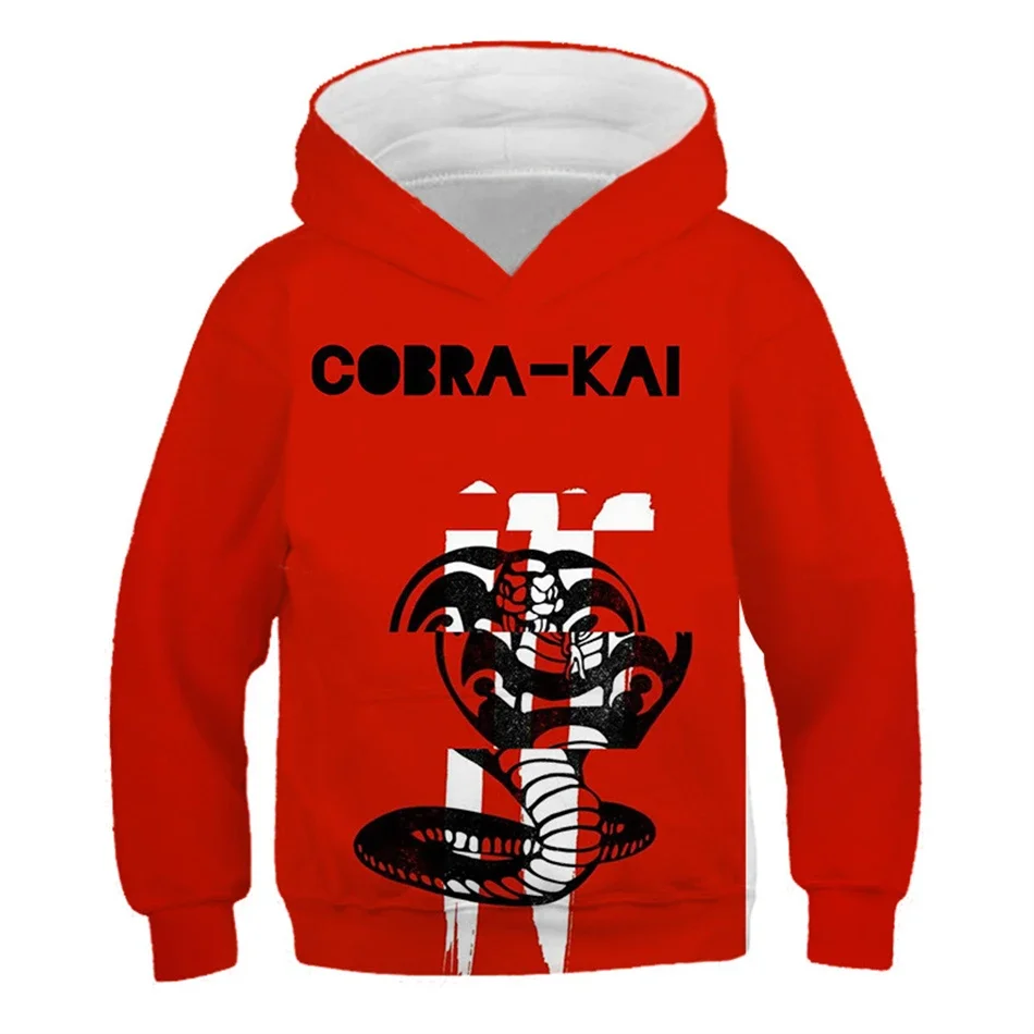 The New Kids Hoodies Movie Cobra Kai 3D Printed 4-13Y Children Hooded Sweatshirt Teen Casual Gift Pullover Clothes For Boys Girl