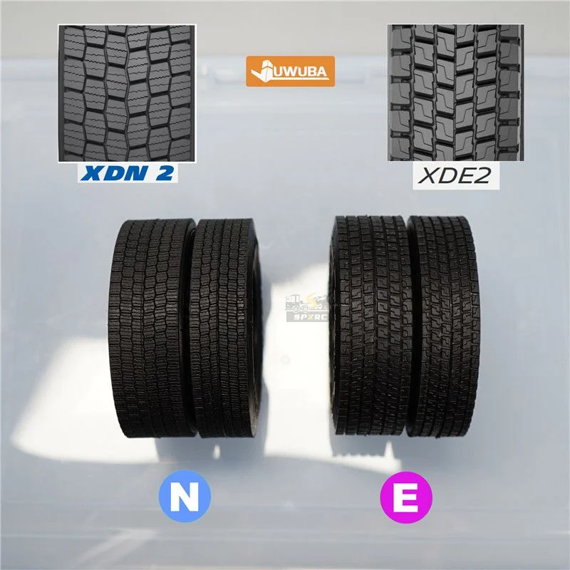 Simulation tire highway tire E2 for 1/14 Tamiya RC Dump Truck Tipper Trailer SCANIA 770S VOLVO BENZ MAN TGX Car Accessories