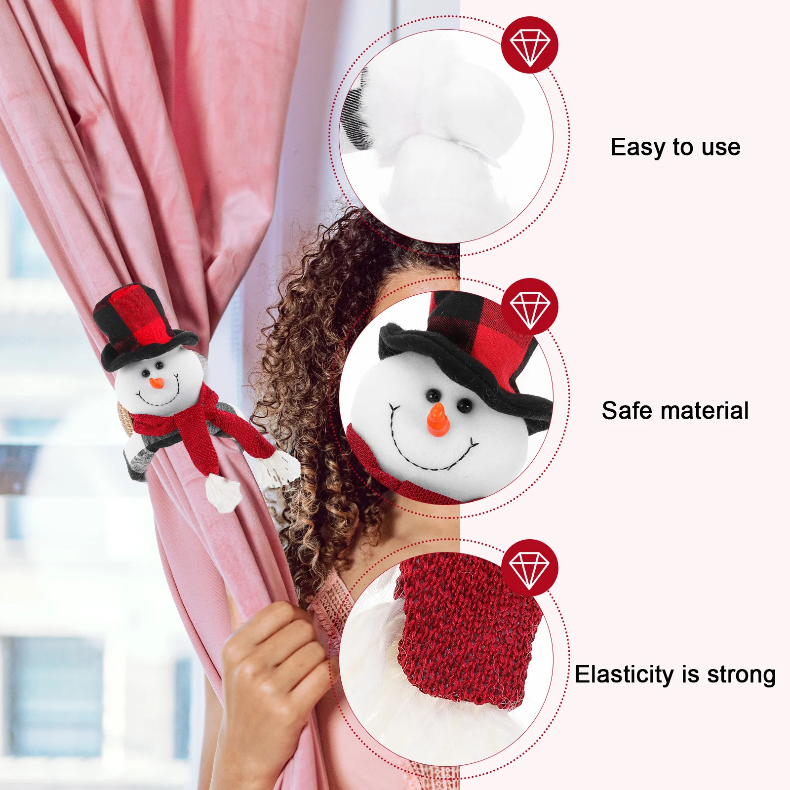 

Xmas Curtain Tiebacks Christmas Party Curtain Ties Practical Christmas Party Favor Hotel Supplies