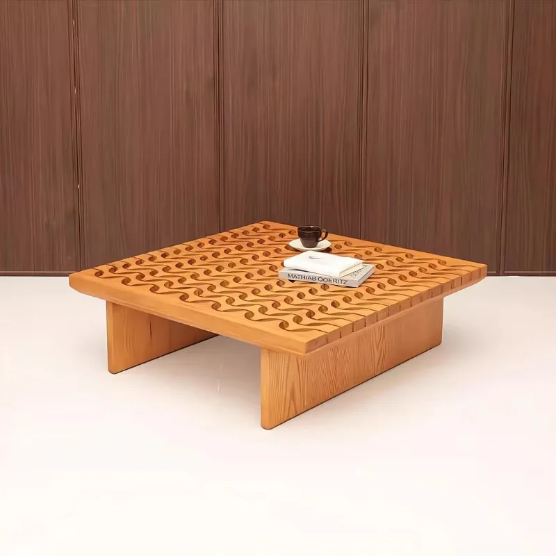 

Solid wood coffee table is durable and environmentally friendly, suitable for living room home cafe. Simple design combination