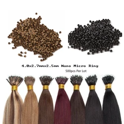 4.0mm Copper Nano Rings 500Pcs Nano Beads Micro Ring Beads Hair Extensions Beads Copper Micro Links Beads for Hair Extensions