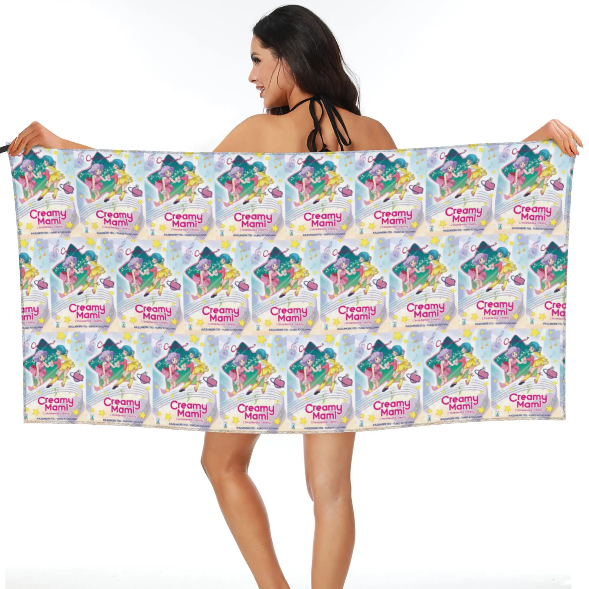 

Creamy Mami Japanese Anime Beach Towel Soft Microfiber Quick Dry Absorbent Quick Towels For Yoga