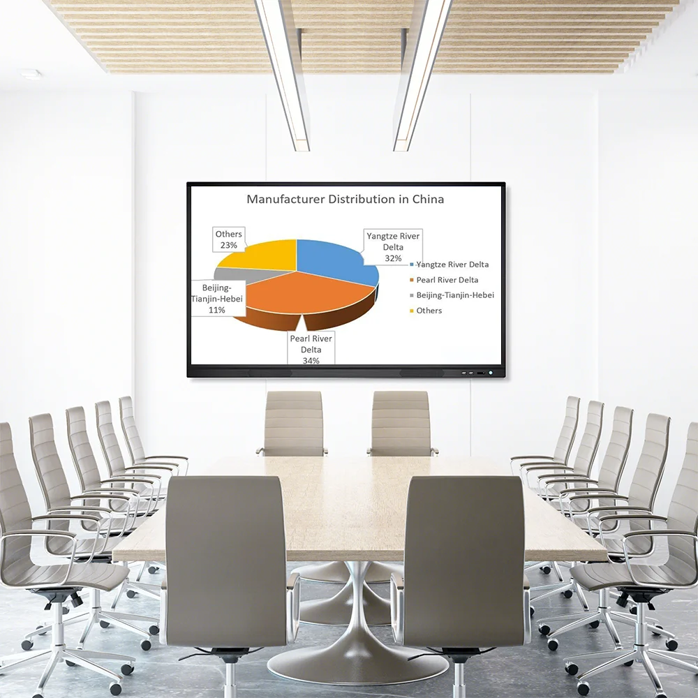 Tablet Konferensi Layar Pintar Seluler 4K 65 Inci Papan Tulis Elektronik Layar Sentuh Pengajaran TV Multimedia All-in-one