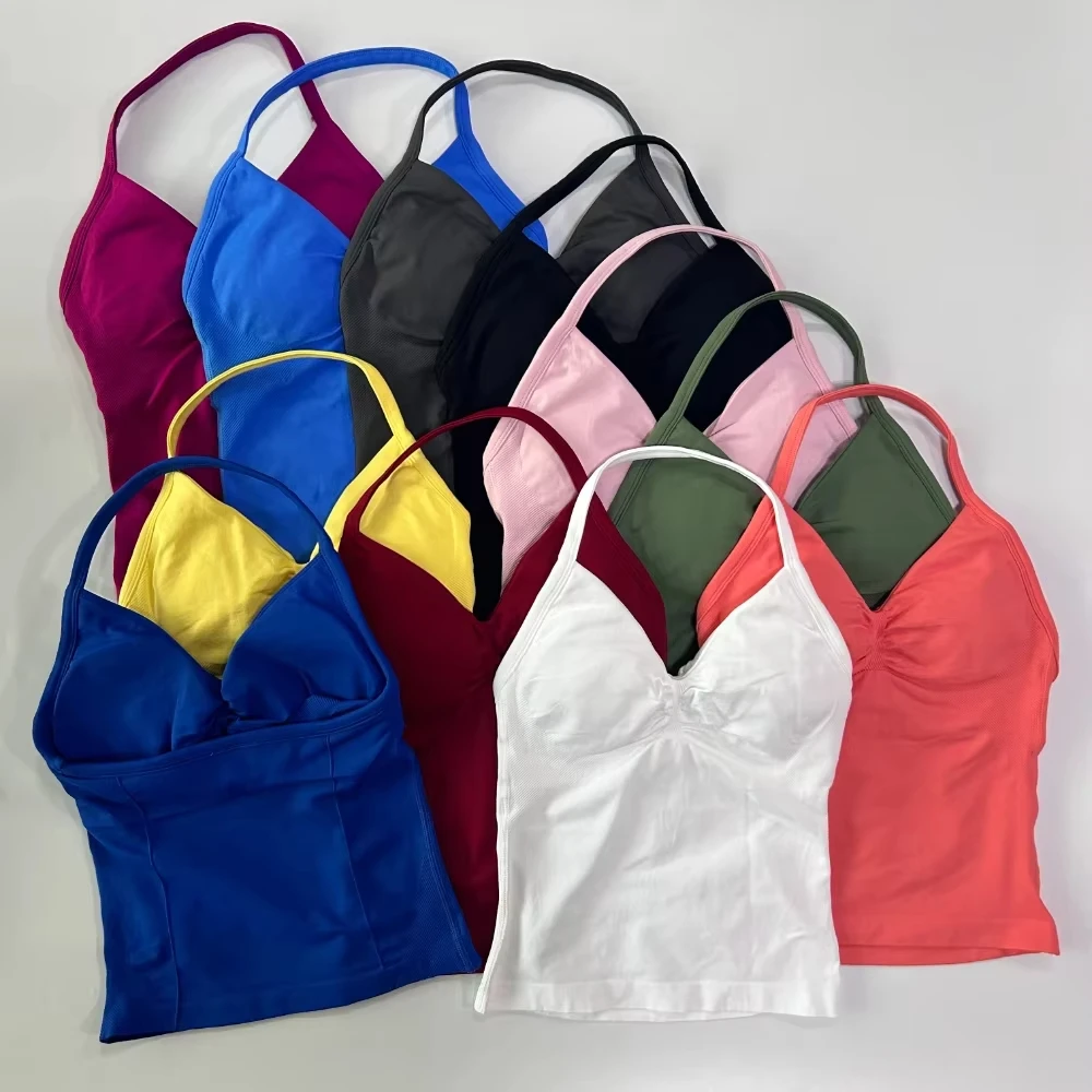 

Women's Gym Impact Longline Strappy Top Sports Yoga Clothes Comfortable Breathable Lady Summer Sportswear Running vest
