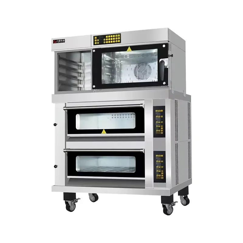 Commercial Restaurant Combination Deck Oven Electric Bakery Equipment Versatile 3-in-1 Convection Oven Deck Stainless Steel