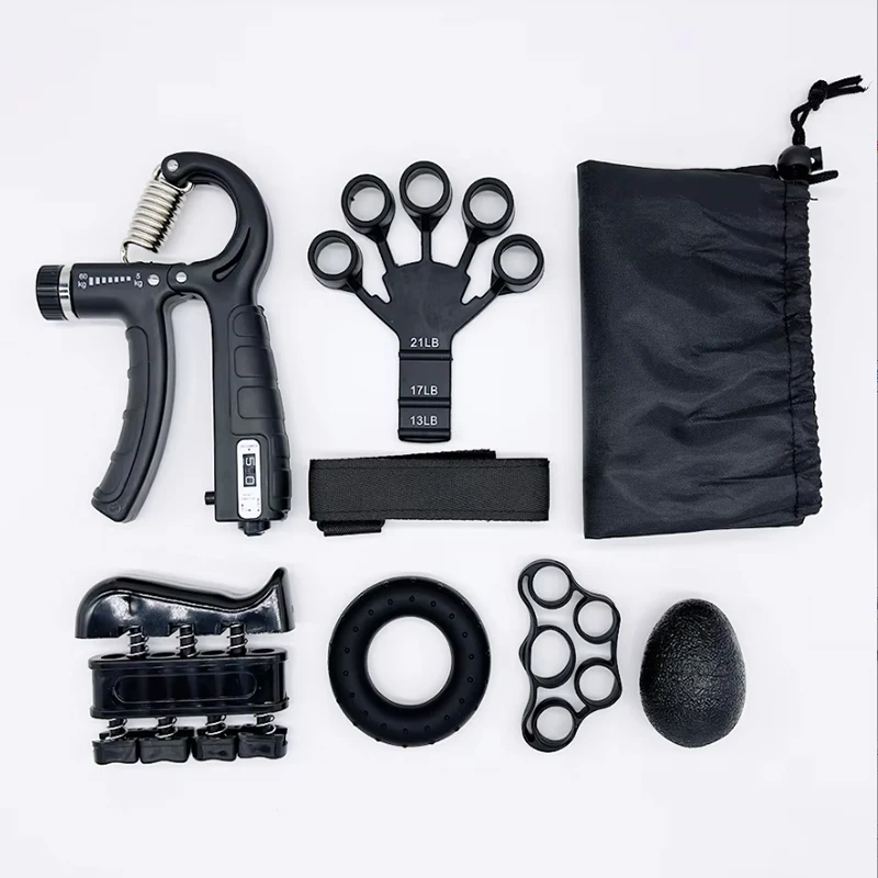 Set de Entrenador de Fuerza de Agarre Ajustable, Equipo de Entrenamiento de Manos, Anillo de Agarre para Ejercicios de Dedos, Kit de Fitness Integral