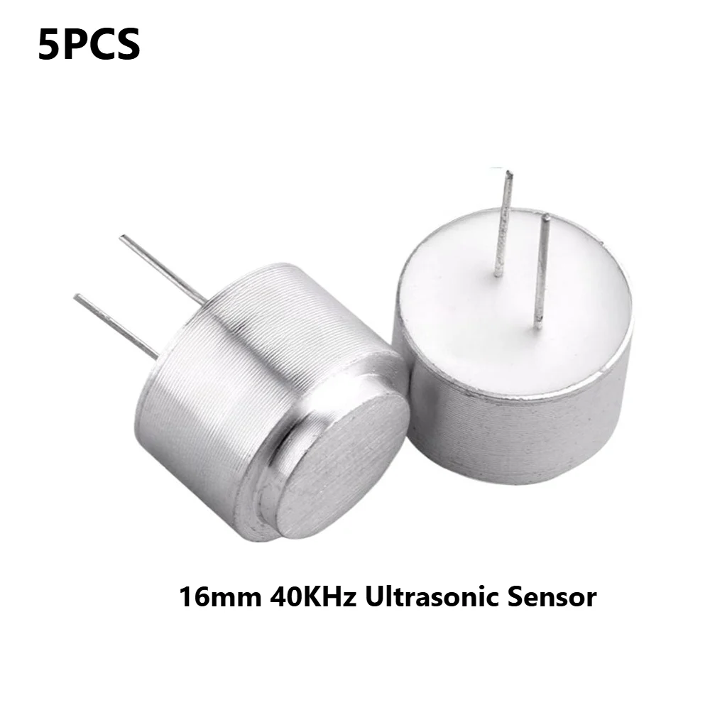 16mm 40KHz Ultrasonic Transducer Waterproof Sealed Integrated Transceiver 5Pcs for Distance Measurement