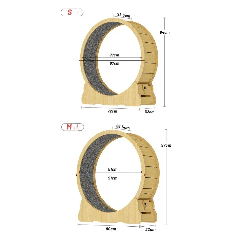 Cat Exercise Wheel - Indoor Treadmill with Carpeted Running Track, Safety Treadmill with Latch,Add Fun To Cat Exercise