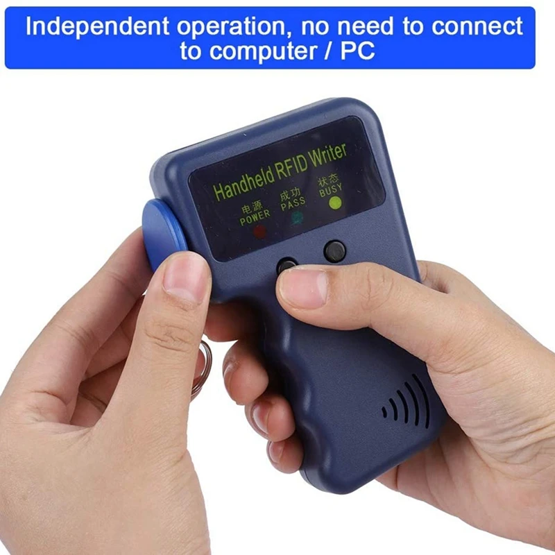 Handheld 125Khz RFID ID Card Writer Reader For Access Control With 5 Labels Supports EM4100/EM410X