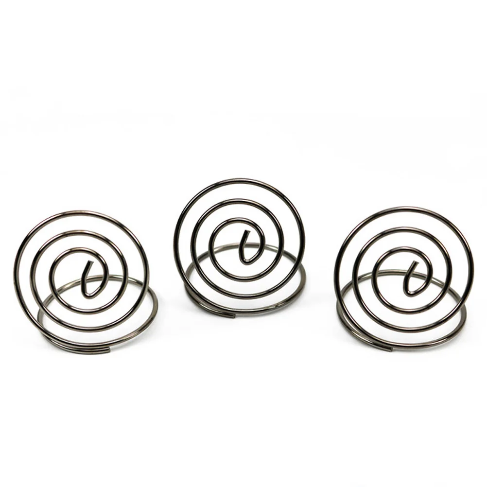 

10 pcs Desktop Note Holders Silver Table Number Photo Heart Shape Clips Round Paper Wedding Party Home Office Use