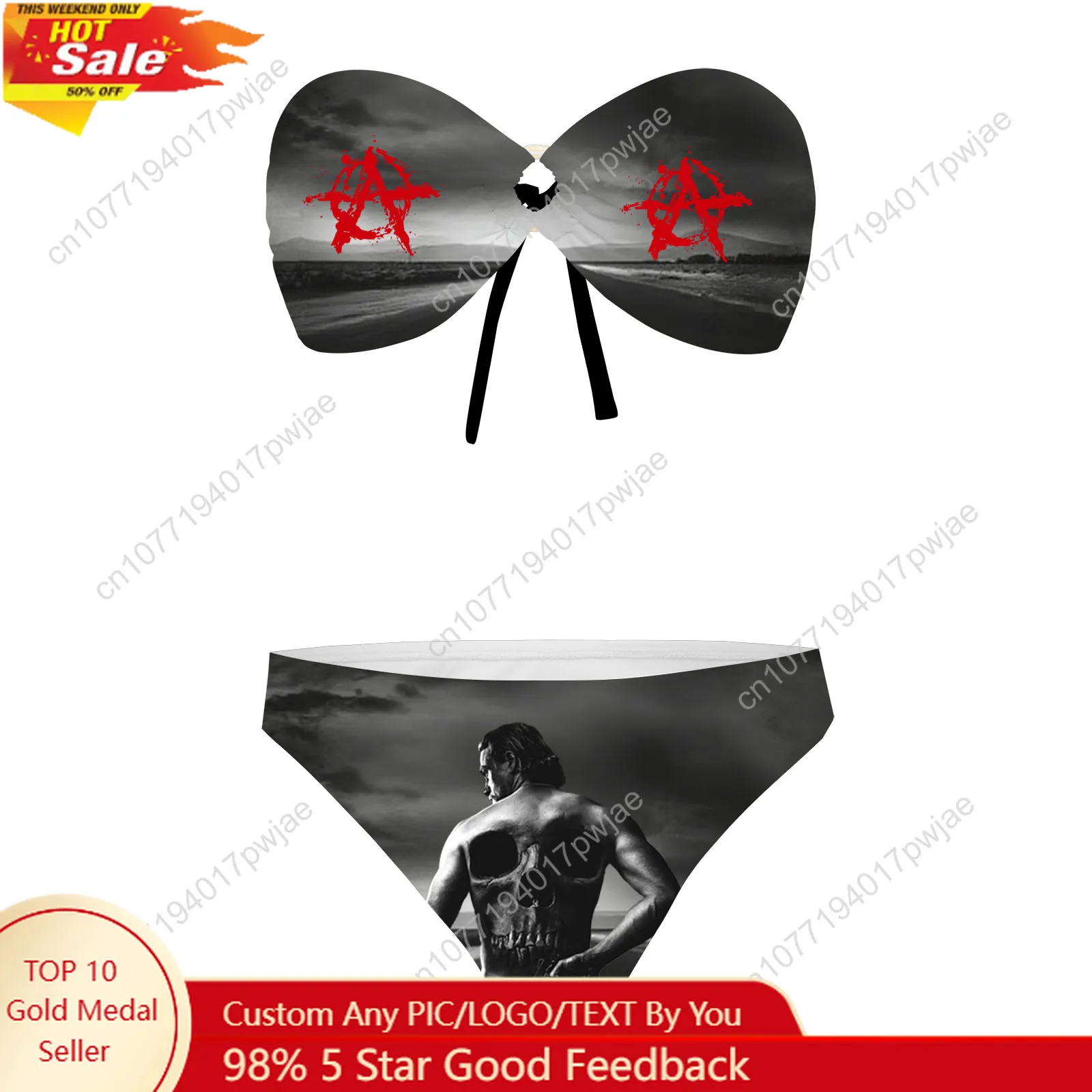 

Sons Of Anarchy SOA Strapless Swimsuit Bikini Womens Bathing Suits Fashion Swimwear Pool Beach Sexy Bikini Customize Beachwear