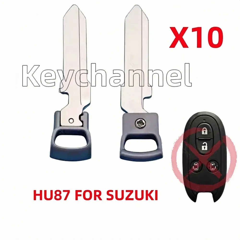 10pcs Car Smart Key Blade Emergency Key Blank HU87 Keyless Key Blade for Suzuki Spacia Alto Hasla Lapin Wagon Proximity keyfob