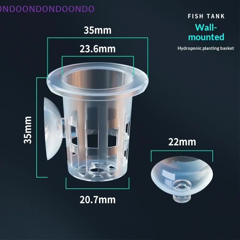 10Pcs Clear Aquarium Planting Cups Suction Base Reusable Water Grass Pots for Live Aquatic Plants Fish Tank
