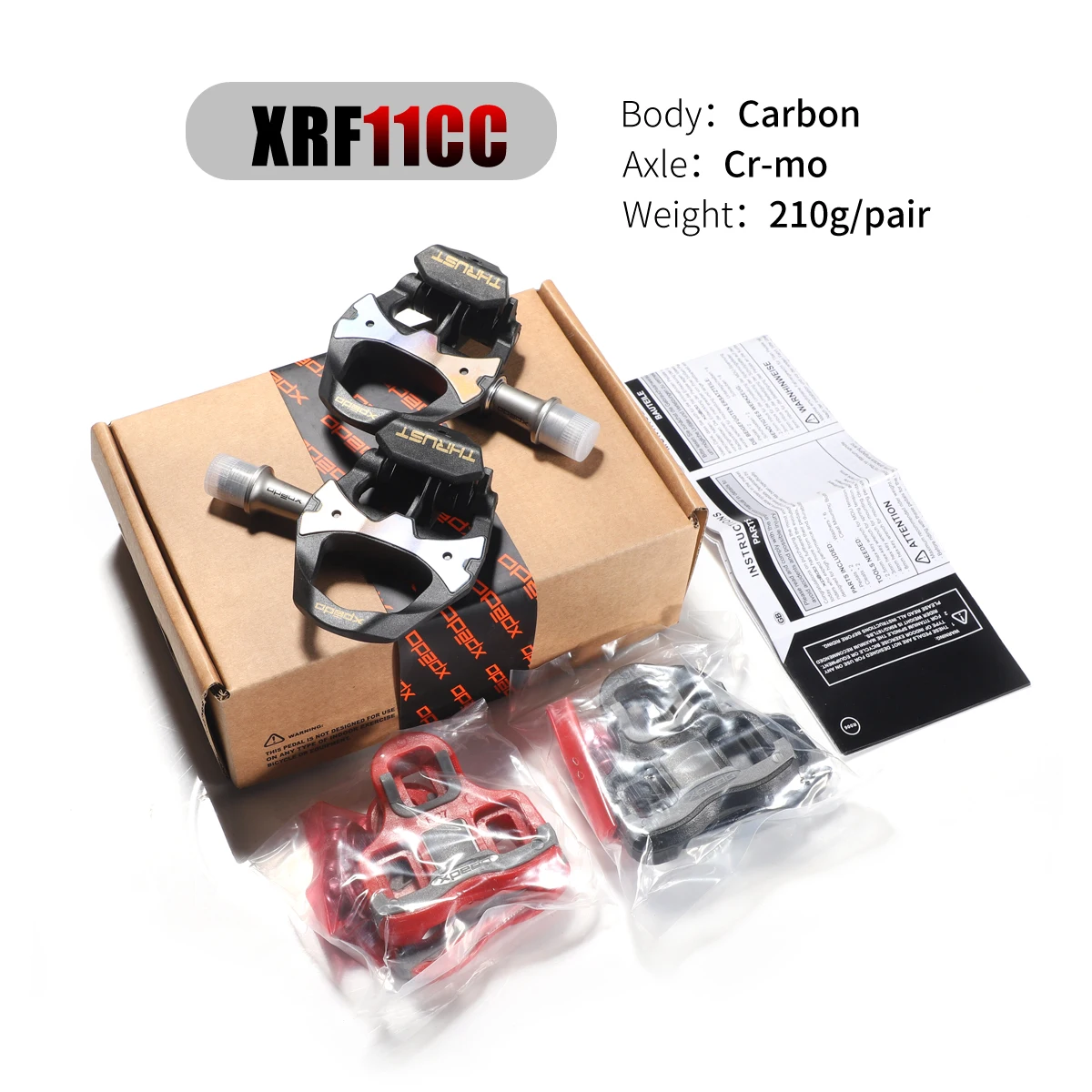 XPEDO THRUST road bike pedal carbon fiber superlight 164g Ti axis