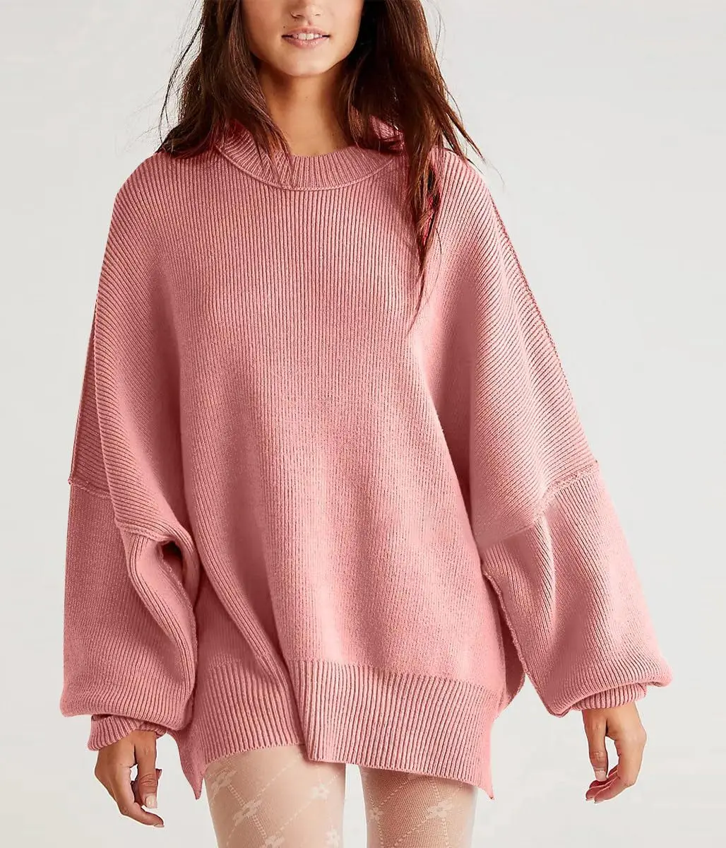 

Casual Solid Sweaters Women Fashion Batwing Sleeve Loose O-neck Knit Pullovers Female Preppy Style Autumn Winter Lady Sweater
