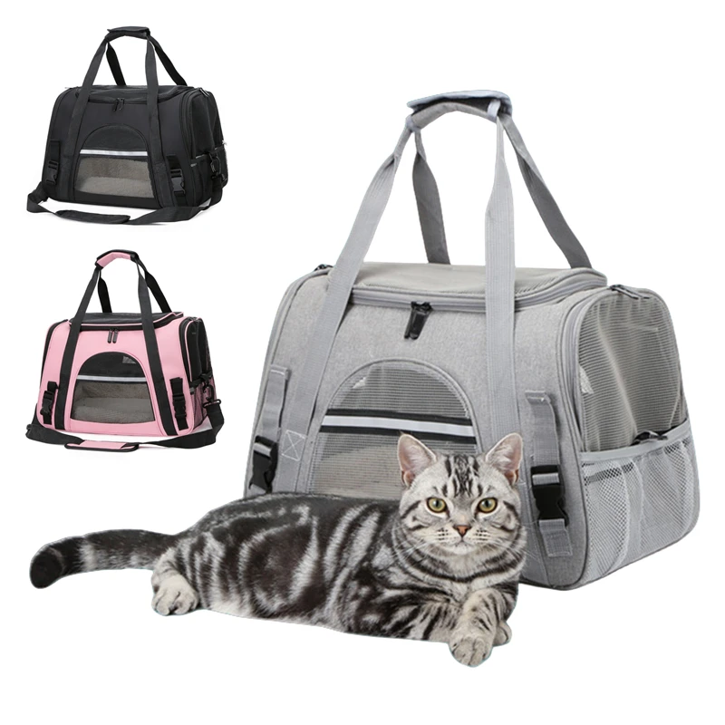 New Dog Carrier Bag Soft Side Backpack Cat Pet Carriers Dog Travel Bags Airline Approved Transport For Small Dogs Cats Outgoing