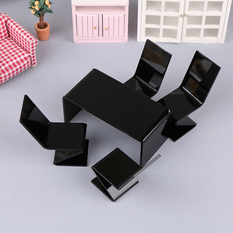 Mesa de comedor para casa de muñecas, juego de sillas para casa de muñecas, Mini sala de estar, muebles de oficina, decoración, accesorios para casa de muñecas, 1/12