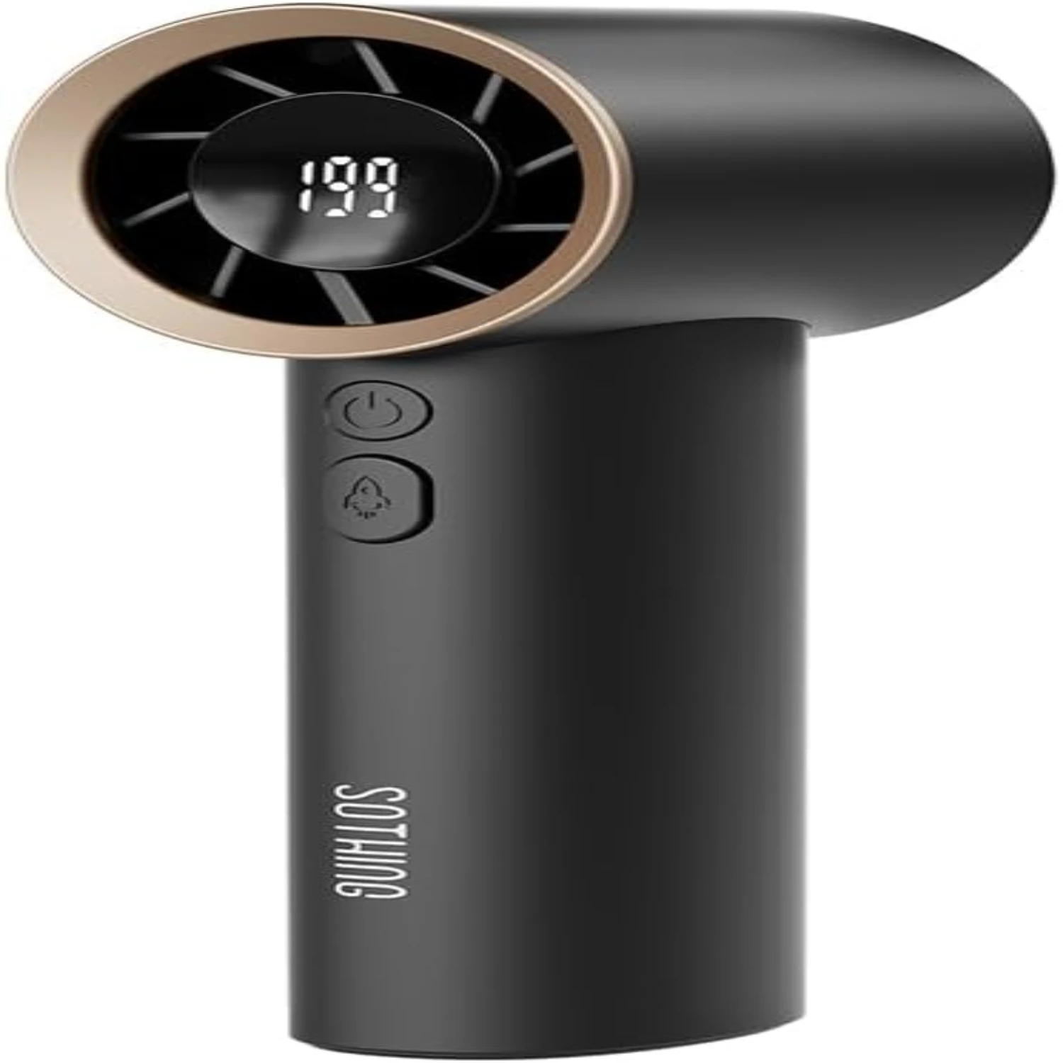 Ventilatore portatile portatile ed elegante con batteria di lunga durata da 3600 mAh, dotato di 5 velocità regolabili per viaggi e attività all'aperto