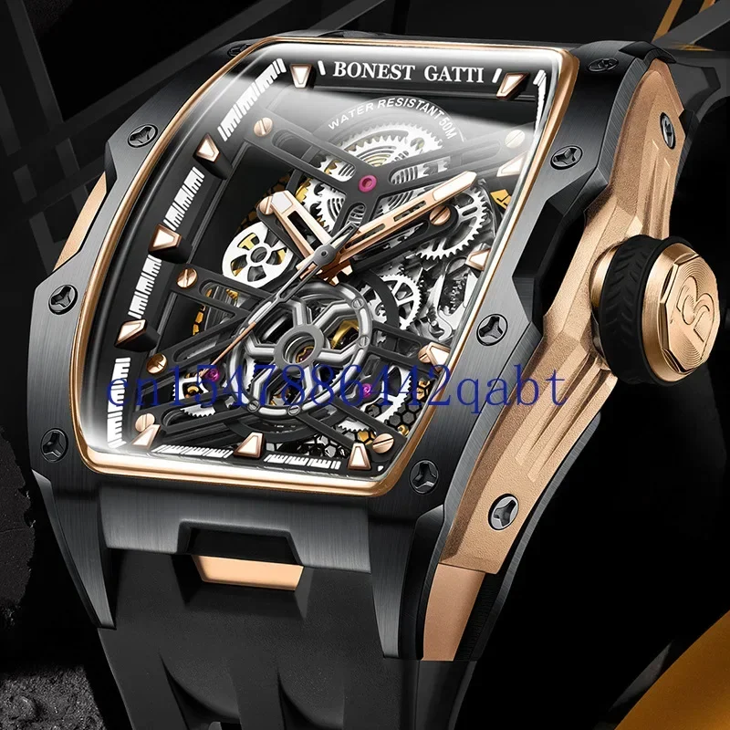 BONEST GATTI watch fully automatic mechanical watch wholesale double-sided hollow business watch