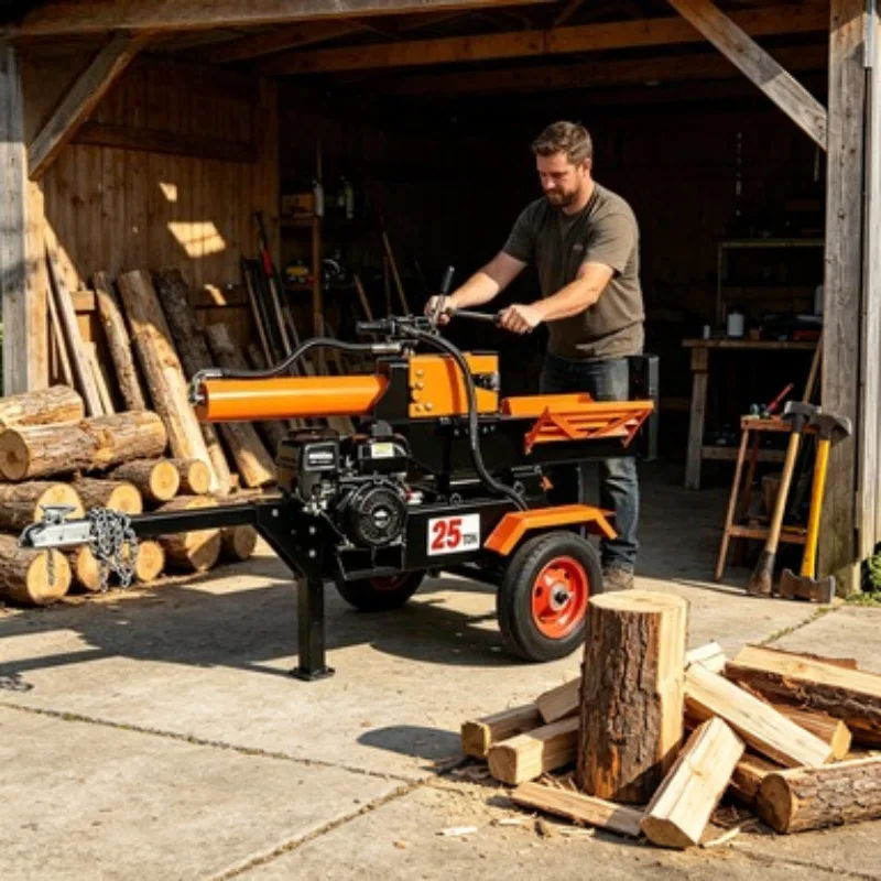 2026 Hot Diesel Petrol Engine Hydraulic Wood 28T Log Splitter Forestry Machine Wood Log Splitter