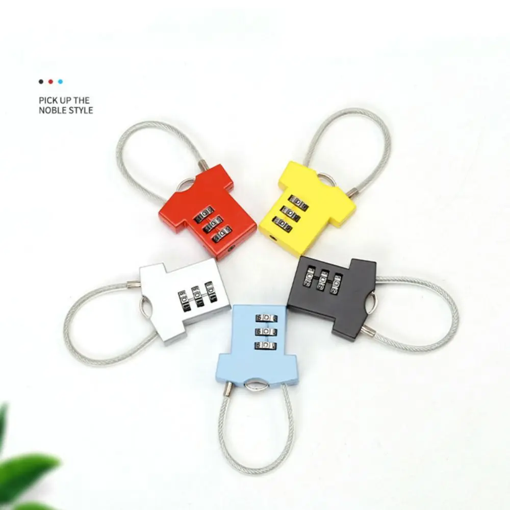 3 Digit Password Lock Aluminum Alloy Cupboard Cabinet Locker Padlock Security Lock Steel Wire Mini Suitcase Luggage Coded Lock