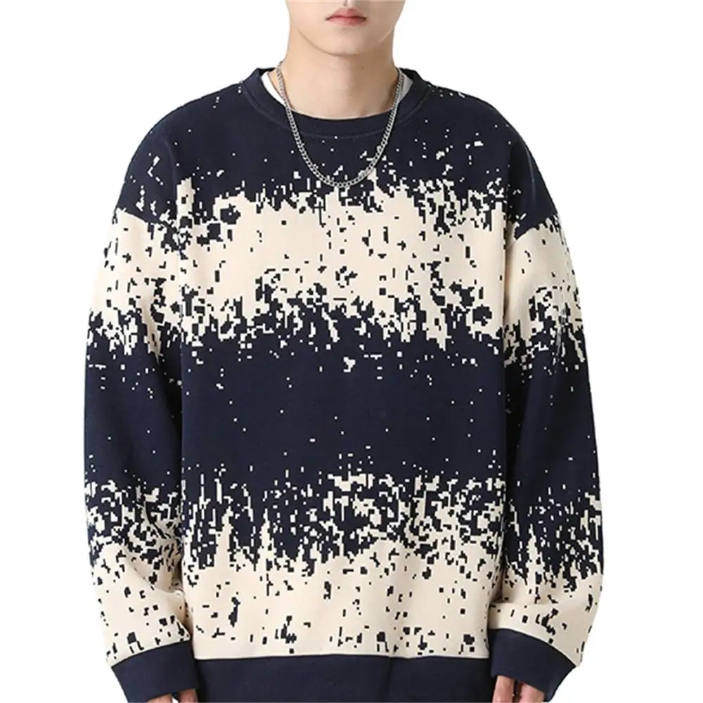 

Trendy Mens Women Sweater Couple Knit Round Neck Sweaters Autumn Winter Versatile Casual Comfortable Loose Korea Style Pullover