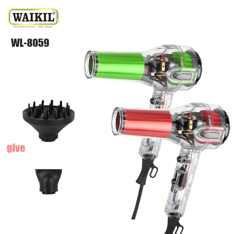 WAIKIL Salon Professional High Power Electric Hair Dryer EU Plug Style Hair Dryer Overheat Protection Hair Dryer Styling tools