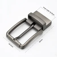 1piece 35mm Metal Brushed Men Belt Buckle Clip Buckle Rotatable Bottom Single Pin Half Buckle Leather Craft Belt Strap 2