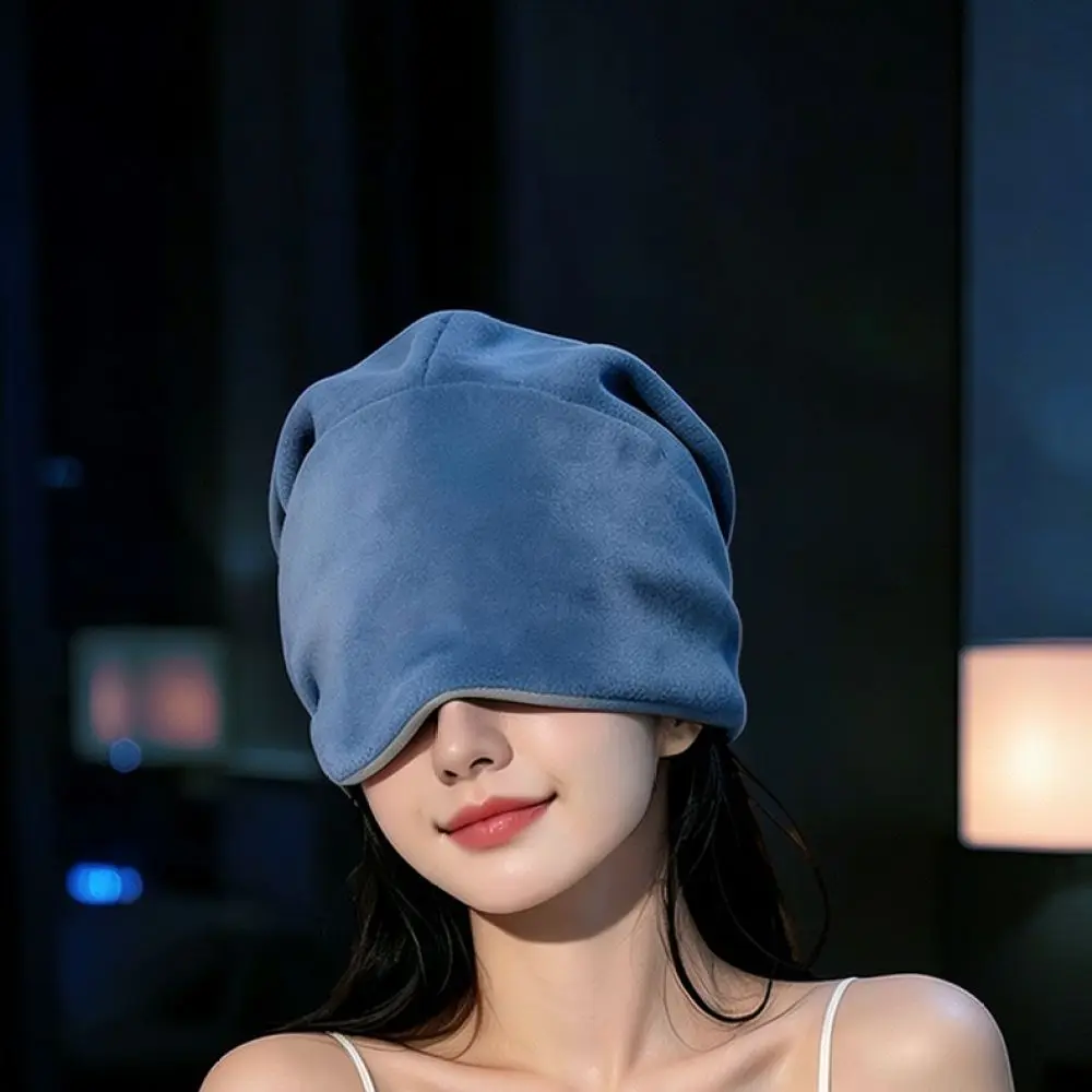 Soft Plush Gravity Eye Shade Hood Full Coverage Head Warmer For Nap Travel Home Relaxation Deep Sleep Accessory