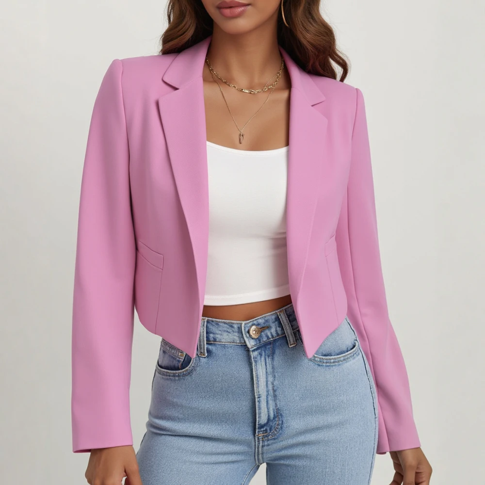 

Mia Muse Women's Blazers Autumn Winter Elegant Edgy 2025 Trendy Plain Long Sleeve Suit Collar Casual Vests