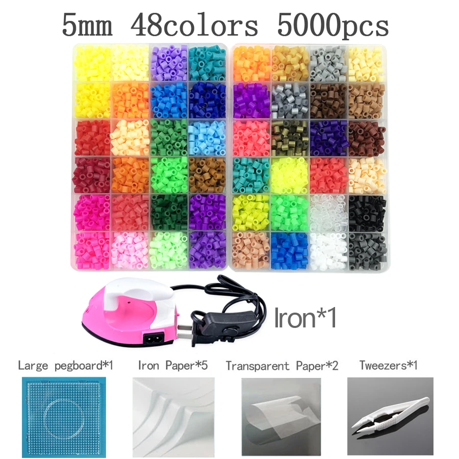 2.6mm/5mm Hama Beads Contains tool Iron Beads Perler Fuse Bead Jigsaw Puzzle DIY Toy Kids Creative Handmade Craft Toy Gift