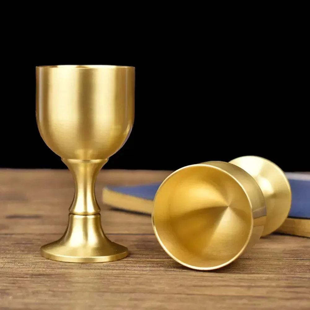 Brass Drinking Cup Tumbler For Wine Liquor And Whiskey For Bar For Party Hosting And Home Entertaining