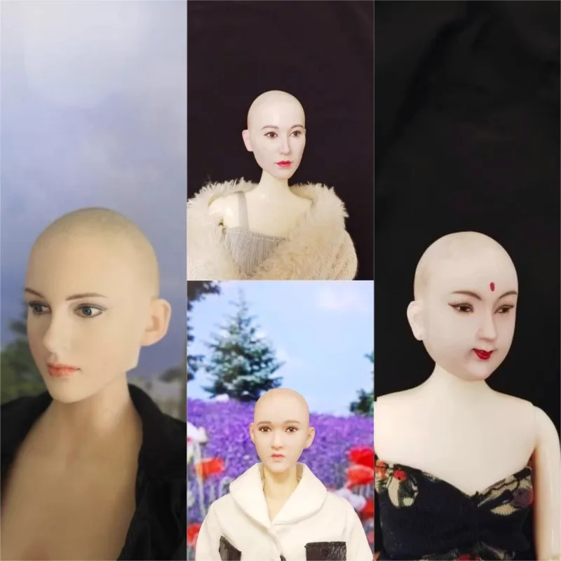 

1/6 Scale European American Beauty with Bald Head Carving Satomi Ishihara Action Figures Model for 12" Tbl Ph Pale Skin Body DIY