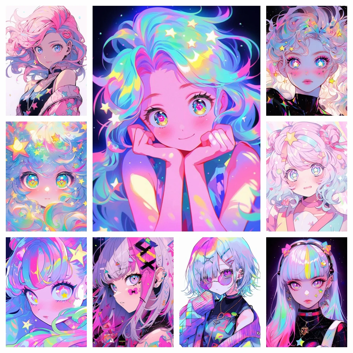 

5D DIY AB Diamond Painting Neon Cute Girls Embroidery Art Children Gift Mosaic Cross Stitch Crafts