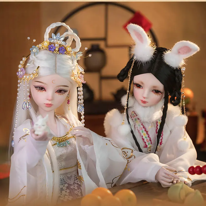 New Handmade 1/3  Bjd Doll Full Set Big 60cm Traditional Chinese Hanfu Moon Fairy Ball-jointed Dolls Collectible Toys for Girls