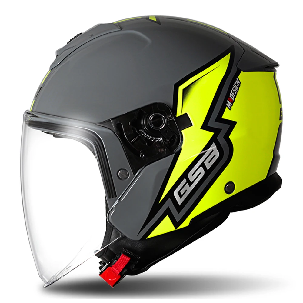 

Grey Lightning Open Face Racing Kask Wear-Resistant Motocross Accessories Breathable Head Protection Anti-Fall Motorcycle Helmet