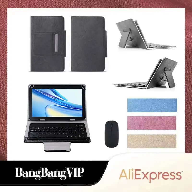 

For Blackview Tab 70 Wi-Fi 10.1 inch Tablet Universal Bluetooth Wireless Mouse Keyboard Stand Cover Case