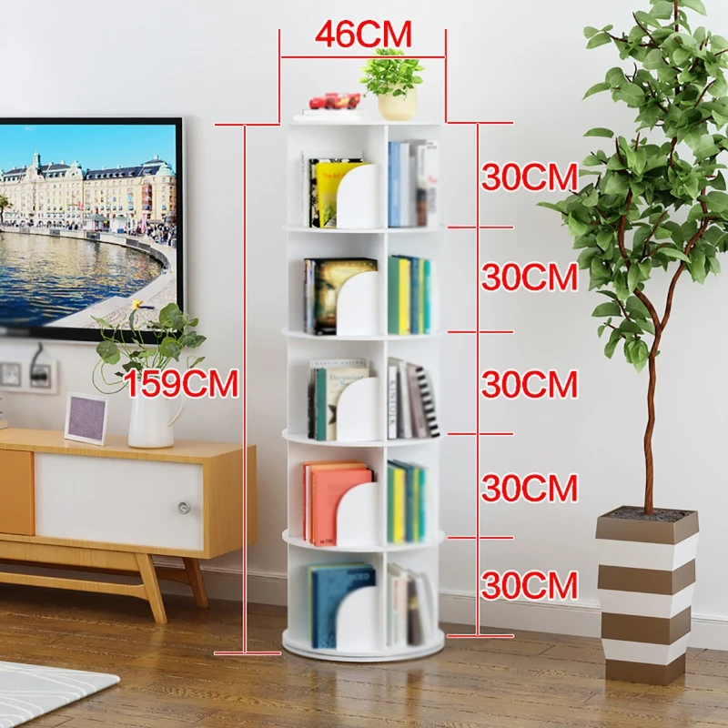 

Rotating Bookshelf 360 Degree Bookcase Multi-layer Home Floor Shelf Simple Creative Home Student Children's Picture Book Shelf