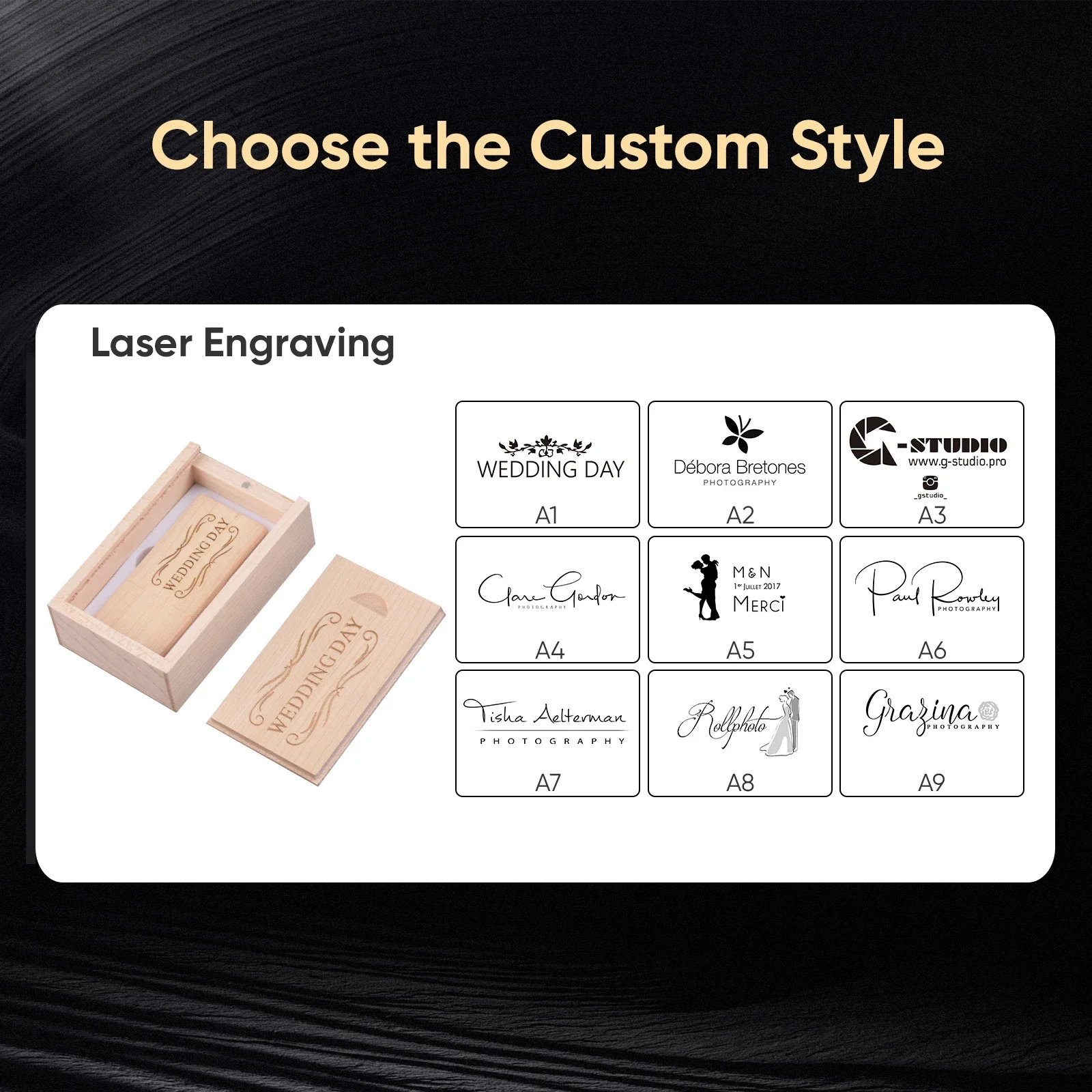 JASTER USB 3.0 1PCS Free Logo Wooden USB Flash Drive USB Box Pendrive 4GB 16GB 32GB 64GB Custom Logo Photography Wedding Gift