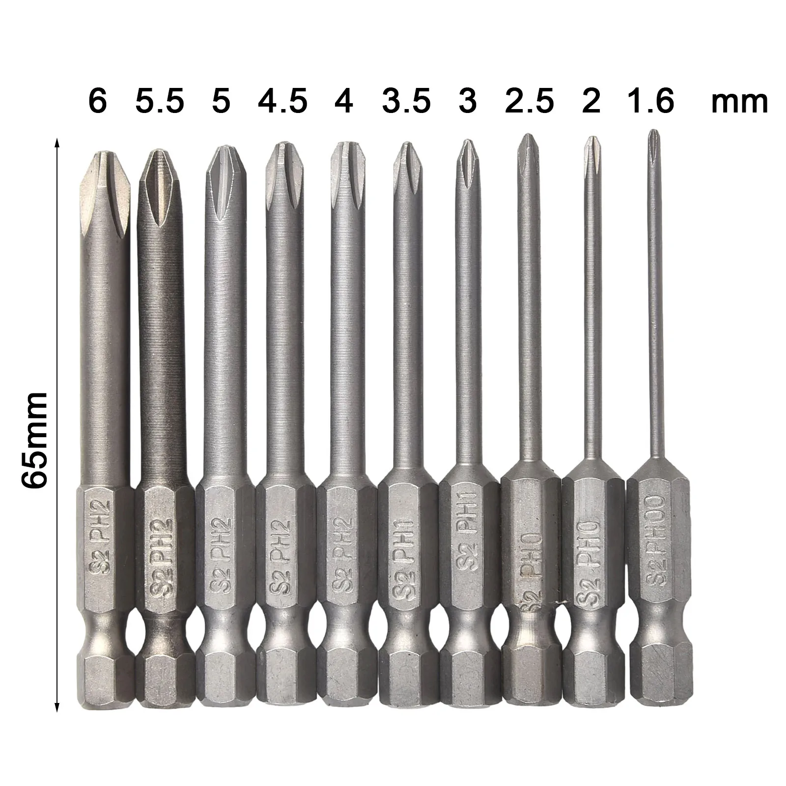 

Brand New None Screwdriver Bits Screwdriver Bit Electric Hex Magnetic PH0 PH00 PH1 Screwdriver Bits 10PCS 6.35mm