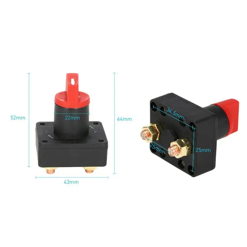 12V 100A Mini Portable Waterproof Auto Car Truck Boat Camper Battery Isolator Disconnect Cut Off Switch Battery Cut Off Power