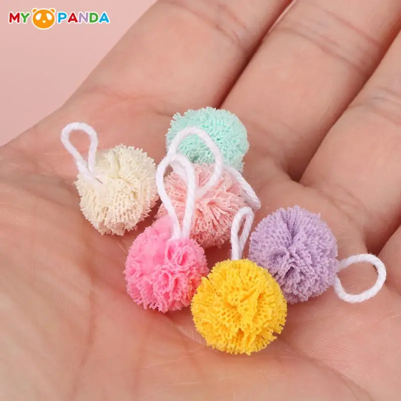 Colorful 3Pcs Dollhouse Miniature Pretend Furniture Bath Flower Bath Ball Model DIY Bathroom Shower Scene Decor Accessories