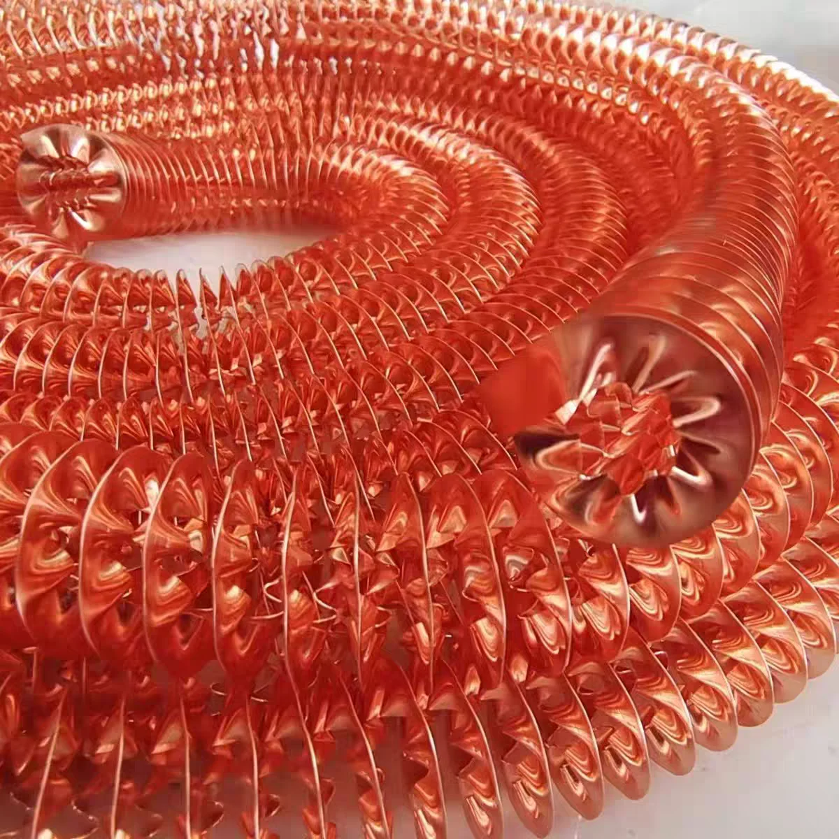 Copper Fin Tube T2 Copper High-efficiency Heat Dissipation Fins ID6-32mm Height 6mm Spiral Electric Heating Tube Pipe 1Meter