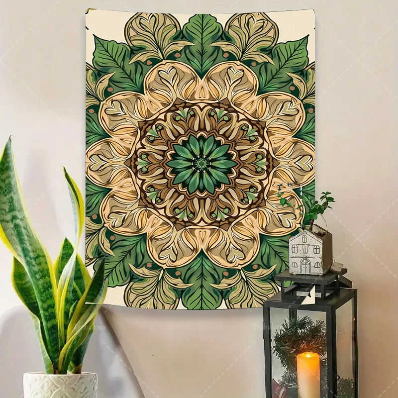 قطعة واحدة من نسيج الحائط من نسيج ماندالا الزهري - معلق على الحائط من بوهو شيك لديكور غرفة المعيشة #4