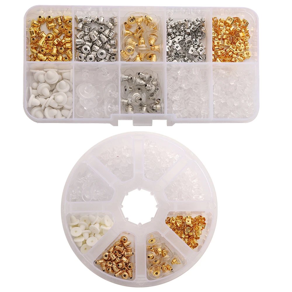 

1Box/Lot Soft Silicone Rubber Earring Back Plug Stoppers for DIY Ear Stud Hook Accessories Kit Jewelry Making Supplies Findings