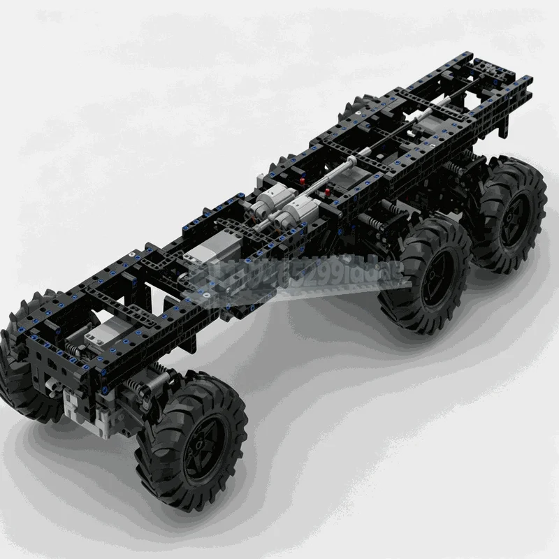 1218Pcs Ultimate 6x6 Off Road Truck Chassis Building Blocks Vehicle Model Diy Assembly Creative Educational Collection Gift Toy