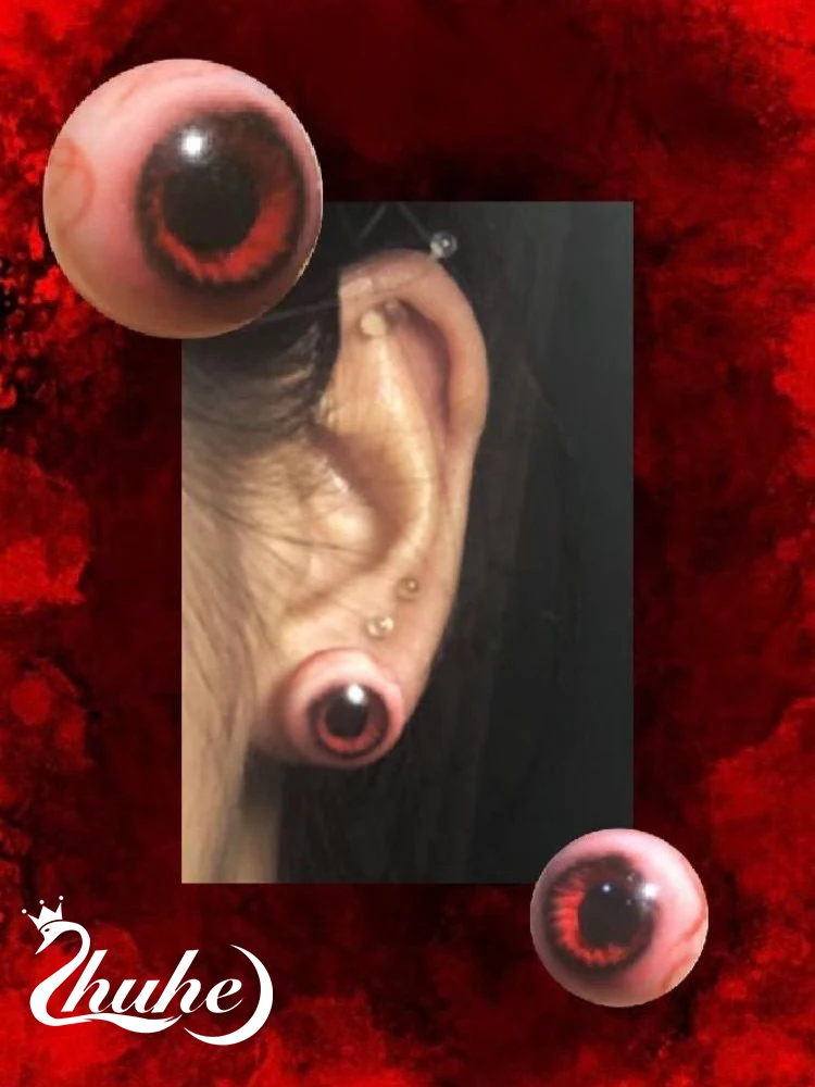 

2024 New Eyeball Stud New Gothic Style Men And Women Copper Alloy Jewelry Party Gift