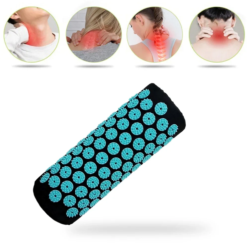 Cuscino per massaggio con agopuntura Cuscino Tappetino per yoga Tensione muscolare Spike Pad Corpo Testa Allevia il dolore allo stress Massaggiatore per il pavimento della palestra di yoga