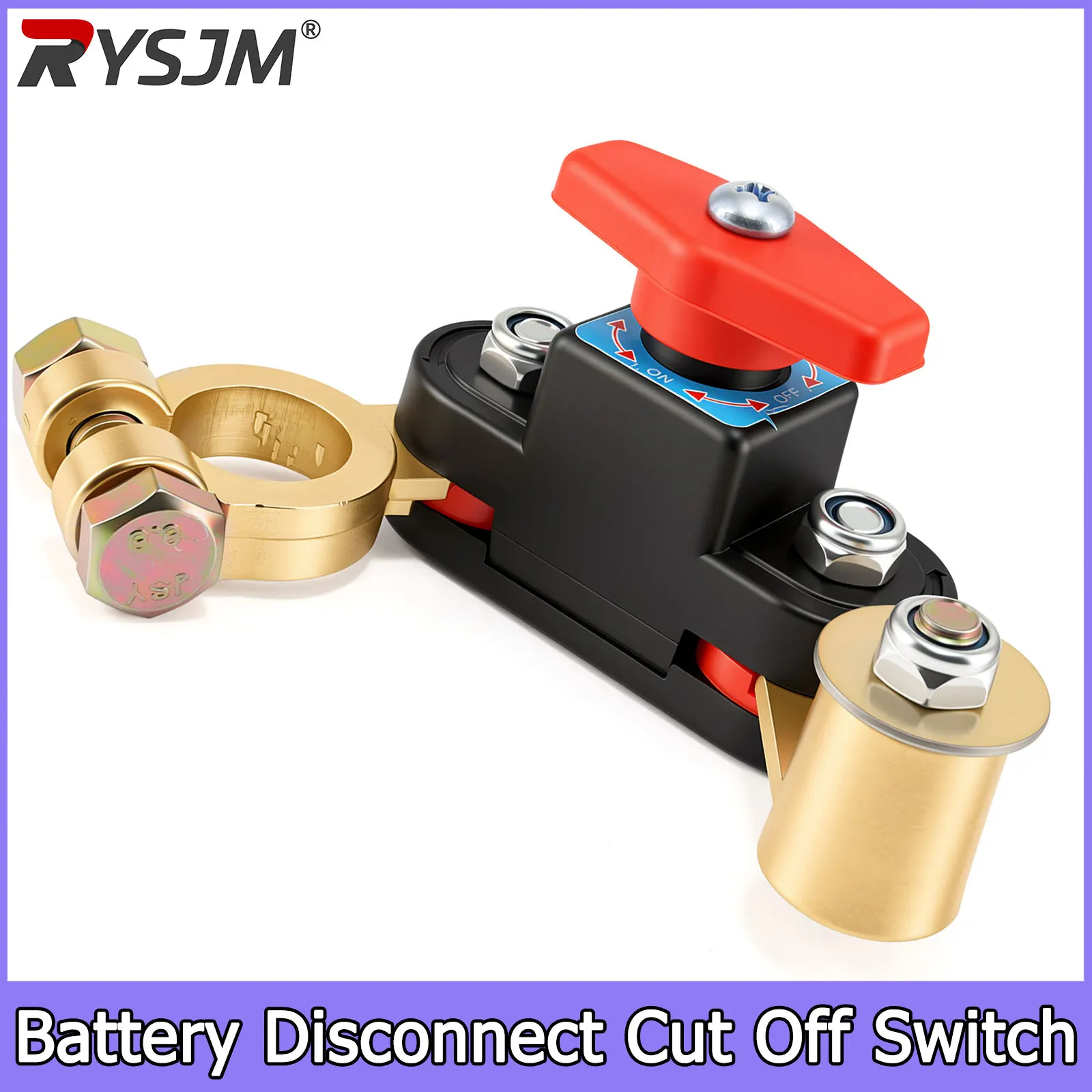 12–24V Car Battery Disconnect Switch, Pure Copper Power Cut-Off, Anti-Leakage Isolator RV Battery Disconnect Switch Easy Install